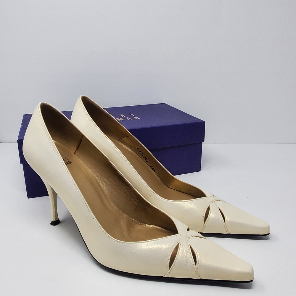 Vintage Stuart Weitzman IDOL Opal Pearl Llama Pointed Toe Heel